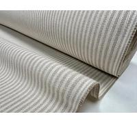 Herringbone Ticking Stripe Fabric Linen Look Cushion Material Striped Cream Lines Home Decor Dressmaking - 140cm Wide - Sold by The Metre - Natural