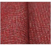 Herringbone Tweed Fabric Thick Faux Wool Upholstery Material Balmoral Tartan Effect 55" Wide - Sold by The Metre (Dark Red)
