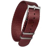 Herringbone Weave Single Pass Strap | 20mm 22mm | Black Blue Green Red Grey | NATO G10 ZULU Style | Adjustable Crown Buckle | Spring Bars and Tool included
