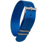 Herringbone Weave Single Pass Strap | 22 mm Royal Blue | NATO G10 ZULU Style | Adjustable Crown Buckle | Spring Bars and Tool included (22mm, Dark Blue)