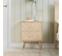 Herringford Bedside Cabinet - 2 Drawer - Oak