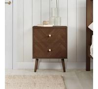 Herringford Bedside Cabinet - 2 Drawer - Walnut