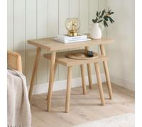 Herringford Nest Of Tables Oak Parquet Design