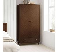 Herringford Wardrobe - 2 Door - 1 Drawer - Walnut