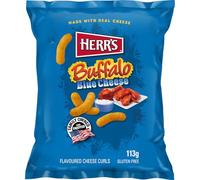 Herr's Buffalo Blue Cheese Flavoured Curls Pack of 2 x 113g - Gluten Free Cheese Snacks Multipack