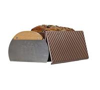 HERRUT Loaf Pan and Lid - Standard Size for Bread, Toast, Sandwich and Slices - Complete with Dough Pastry Scraper Chopper