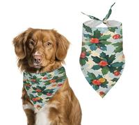 Herry Tree Pattern Dog Bandana Adjustable Pet Scarf Soft Washable Polyester Triangle Bib Lightweight Breathable Pet Bib for Dogs Cats Puppies Suitable for Holiday Birthday