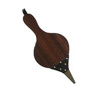 HERSENT Fireplace Bellows Air Bellow Blower Cast Nozzle with Hanging Leather Strap, Ideal for Fireplaces, BBQ, Camping, Indoor & Outdoor Use, Brown, 15.5 x 6.5 Inches