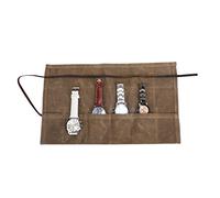 HERSENT Waxed Canvas Watch Roll Handmade Waterproof Multi-Purpose Travel Case Watch Roll-up Organizer Holds 6 Wristwatches Best Gift for Him Her Boyfriend Girlfriend Mom Dad Wife & Husband HGJ03-I