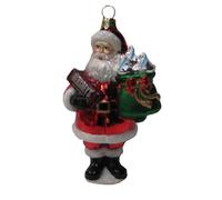 Hershey Kurt Adler Glass Santa with Hershey Bar Ornament, 5-Inch