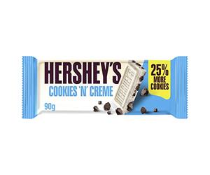 Hershey Reese's Cookies 'n' Crème White Chocolate Flavour Bar with Cookie Pieces, 90g Bar
