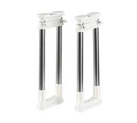 Hershii 2 Pack Expandable Closet Shelf Tension Rod Adjustable Metal Storage Rack Cabinet Organizer DIY Divider Separator for Wardrobe Cupboard Kitchen Bathroom, Ivory, 11.81-15.75 IN