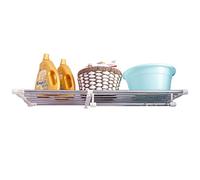 Hershii Closet Tension Shelf Expandable Telescopic Rod Heavy Duty Clothes Hanging Rail Adjustable DIY Storage Organizer Shoe Rack 7-Bar Extention for Garage Bathroom Kitchen Bedroom