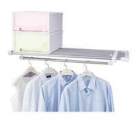 Hershii Closet Tension Shelf Expandable Telescopic Rod Heavy Duty Clothes Hanging Rail Adjustable DIY Storage Organizer Shoe Rack for Garage Bathroom Kitchen Bedroom