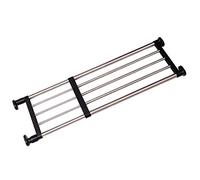 Hershii Expandable Closet Tension Shelf Rod Adjustable Metal Storage Rack Cabinet Organizer DIY Divider Separator Shelves for Wardrobe Cupboard Kitchen Bathroom, Black, 33.07-46.26inches