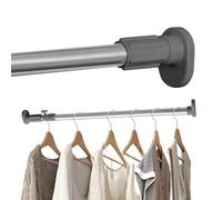 Hershii Expandable Window Shower Curtain Tension Rod Oval Head Clothes Hanging Bar Rail for Closet Wardrobe, No Drilling, 25.4mm Pipe Diameter
