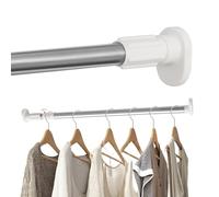 Hershii Expandable Window Shower Curtain Tension Rod Oval Head Clothes Hanging Bar Rail for Closet Wardrobe, No Drilling, 25.4mm Pipe Diameter