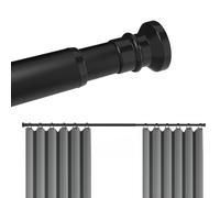 Hershii Extendable Wardrobe Rail 135-246cm, Adjustable Shower Curtain Rod, Clothes Hanging Tension Pole, No Drilling, Telescopic Rods for Kitchen Closet Cupboard Bathroom Window, Black