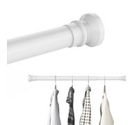 Hershii Extendable Wardrobe Rail 40-56cm, Adjustable Shower Curtain Rod, Clothes Hanging Tension Pole, No Drilling, Telescopic Rods for Kitchen Closet Cupboard Bathroom Window, White