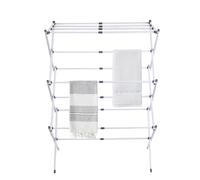 Hershii Foldable Clothes Drying Rack Adjustable Collapsible Laundry Clothing Hanger Towel Rack Indoor Outdoor Dry Airer, White (43-75) X 37 X 105cm