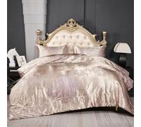 Herside Jacquard Duvet Cover Set King 3pcs Champagne Gold Bedding Set Premium Polyester Quilt Cover Royal Damask Bed Cover Luxury Bedding Set with Vintage Paisley Pillowcases