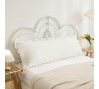 Herside Ruffled Body Pillowcase Solid White Long Pillow Case 20x54inch Vintage Boho Body Pillow Sham 1PC Lightweight Super Soft Microfibre Pillow Cover for Teens Adult Girls