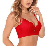 HERSIL Comfort Bras for Women Plus Size Sexy Bras for Women Ladies Underwear Bras Girls Cute Bras Classic Sports Bra T Shirt Bra Soft Support Bras for Women Large Breasts Red