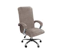 HERSIL Office Chair Cover Velvet Computer Chair Cover Stretch Rotating Chair Cover for Universal Rotating Bos-s Chair With Armrest Sleeve Washable (Brown,XL)