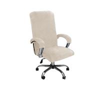 HERSIL Office Chair Cover Velvet Computer Chair Cover Stretch Rotating Chair Cover for Universal Rotating Bos-s Chair With Armrest Sleeve Washable (Off White,L)