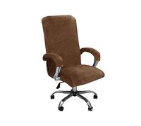 HERSIL Office Chair Cover Velvet Computer Chair Cover Stretch Rotating Chair Cover for Universal Rotating Bos-s Chair With Armrest Sleeve Washable (Camel,L)