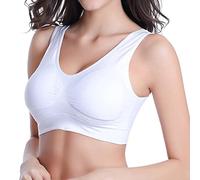HERSIL Womens Sexy Push Up Bras Shock Absorber Sports Bra Bra for Saggy Breast Plus Size Bra Sexy Sport Bra Women High Impact Women Clothes Plus Size Breathable Sports Bra White