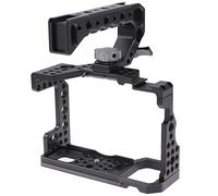 Hersmay A7III A9 Cage with Top Handle,Aluminum Camera Cage for Sony A7III/A7RIII/A9/A7II Mirrorless Camera,Vlogging Video Shooting Filmmaking Rig Stabilizer with 1/4" Mounting and 3/8" Arri Locating