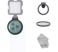 Hersmay Clip-On Ultra-Slim 67mm MC CPL Lens Filter for iPhone 14 15 16 Pro Max Smartphone Cell Phone,with Cold Shoe Mount for Micrphone/LED Light