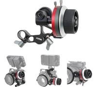 Hersmay Metal Mini Follow Focus with A/B Stops Camera Focus Lever Puller Compatible 15 mm Rod Rail Rig Damping No-Slip Handwheel for DSLR Mirrorless Camcorder Camera Cage Rig