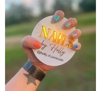 HERSTL Custom Acrylic Nailfie Disc, Beauty Salon Prop For Nail, Beauty Room, Business Logo, Social Media Picture Prop, Personalised Logo Branding(Gold font)