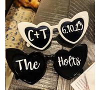 HERSTL Custom Bridal Party Heart Sunglasses Stickers, Personalized Bride Tribe Sunglasses Decals, Retro Style, One Color