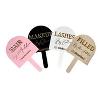 HERSTL Personalised Beauty Handheld Mirror, Mirrors For Lash Techs, Custom Acrylic Hand Mirror, Face Shield, Hair Dressing Prop, Aesthetics Gifts For Her(Black)