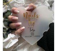 HERSTL Personalized Heart Shape Nail Prop，Custom Nail Art Tray Photo Props, Nail Props For Pictures, Nail Advertising Social Media Tool, Nail Tech Gift, Nails By Sign For Hand Pictures(Frosted board)