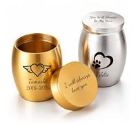 HERSTL Personalized Mini Pet Cremation Urn - Stainless Steel Small Ashes Keepsake - Custom Engraved Name & Paw Pocket Memorial Box For Beloved Dogs Cats