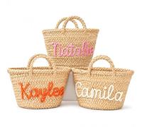 HERSTL Personalized Straw Bag, Custom Woven Summer Beach Tote Bag, Bridesmaid Proposal Gifts, Bachelorette Party Favors, Personalised Gift For Women