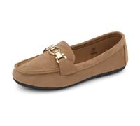 Herstyle Loafers for Women | Slip-On Business Casual Shoes | Penny Loafers & Lightweight Moccasins | Comfortable Walking Flats for Travel & Daily Wear | 2025 Trend, Tan, 7 UK