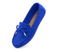 Herstyle Penny Loafers for Women - Driving Moccasins | Slip-On Lightweight Business Casual Flats with Memory Foam | Comfort Flat Shoes with Bow Knot for Work and Travel, 2024royalblue, 6 UK