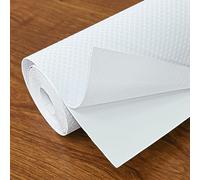 Hersvin Kitchen Drawer Liners 35cmx500cm Self-Adhesive Cupboard Liners, Cabinet Shelf Mats Non Slip Oil-Proof Waterproof EVA Plastic Protector Fridge Shelves Lining (White Flat Dot)