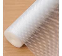 Hersvin Shelf Liner, 12" x20' Non-Adhesive Drawer Liners EVA Kitchen Cupboard Cabinet Covering Undersink Mat Washable Fridge Lining Paper for Home Office (Clear/Dot)