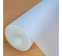 Hersvin Shelf Liners 16 in x 20 ft EVA Drawer Mats, Non-Adhesive Cupboard Pad, Kitchen Cabinet Lining Fridge Cushion (Transparent Stripe, 40.7x610cm)