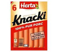 Herta Sausage Knacki x6 pure pork 210g Pack of 4