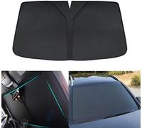 HERTC Windshield Sunshade for Porsche Cayenne III 958 2010-2014, Interior Accessories Sun Heat Protection Shade Front Window Sunshade Foldable Keep Cooler,Black