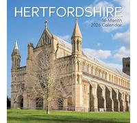 Hertfordshire 2026 Square Wall Calendar, 16-Month, Historic Landmarks, Scenic Britain
