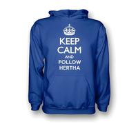 Hertha BSC Men's Mens Keep Calm & Follow Hertha Berlin Hoody in Blue | Size: Small Hertha BSC Blue S