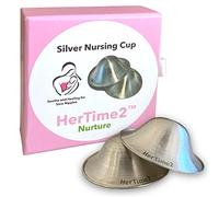 HerTime2 Silver Nursing Cups - Purest 99.9% Silver Nipple Shields for Breastfeeding Newborn Protecting Soothing Healing Silver Nursing Cups for Sore Nipples Silver Nipple Covers